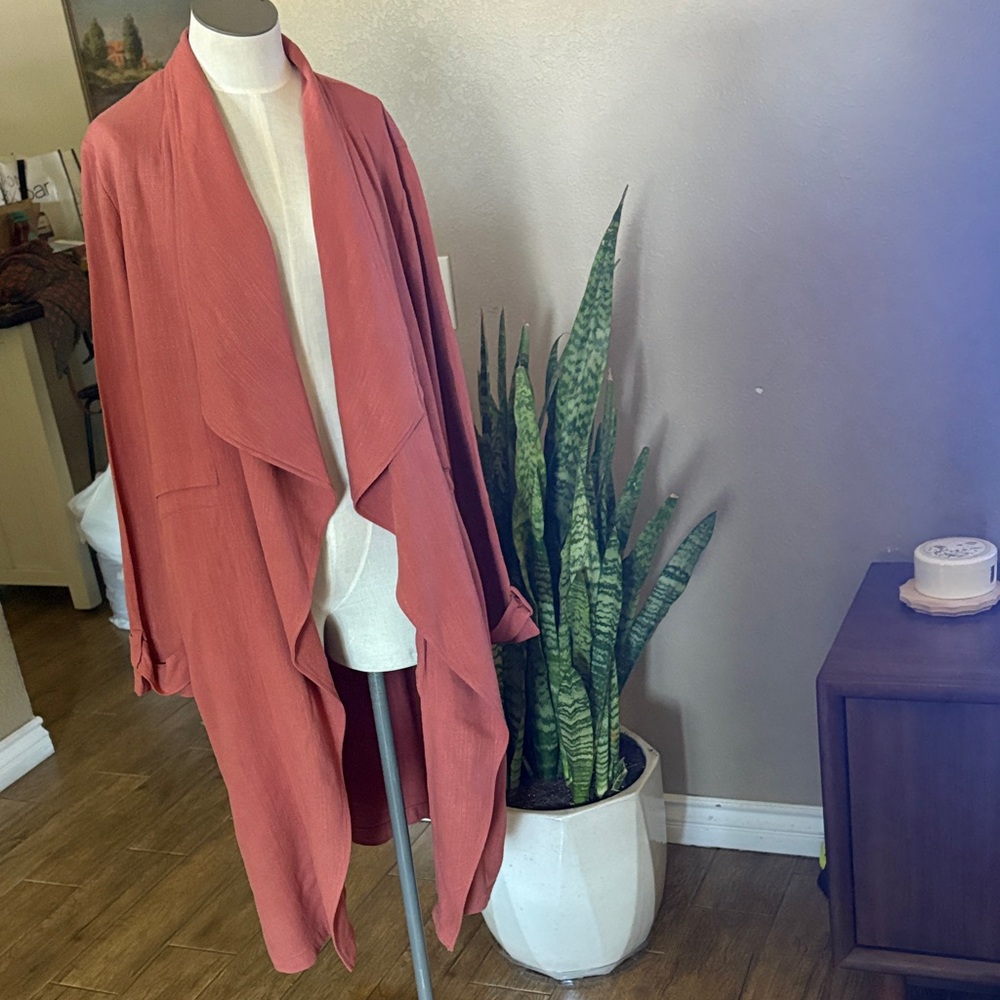 Elodie Rust Open Front Blazer